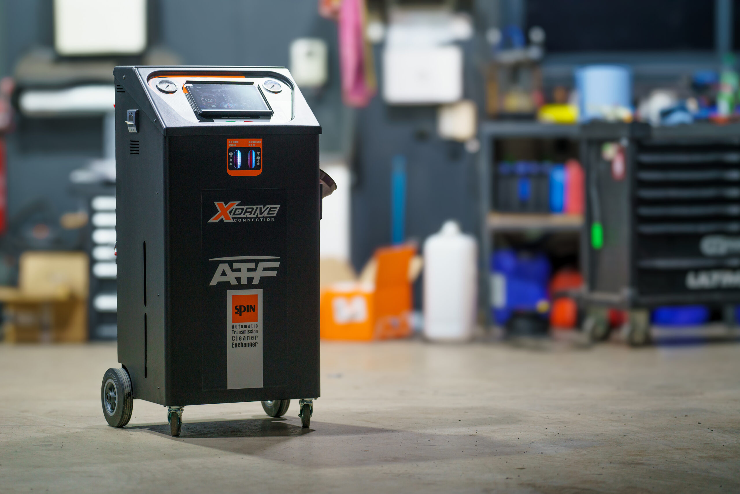 Machine vidange boîte automatique ATFX Drive en atelier